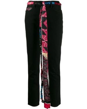 Alanui Silk Bandana Skinny Jeans - Black