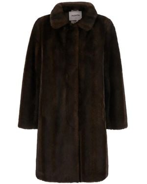 VALENTINI 1972 Faux-Fur Classic Collar Coat - Black