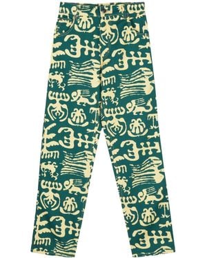 Charles Jeffrey Art Logo-Patch Jeans - Green