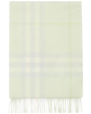 Burberry Check Cashmere Scarf - White