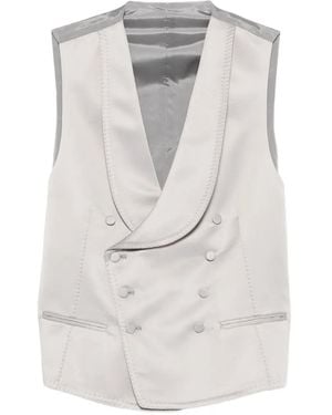 Tagliatore Double-Breasted Shawl-Lapel Waistcoat - White