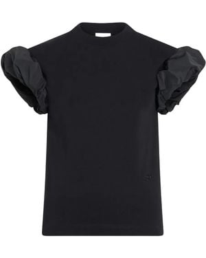 Patou Faille-Sleeves T-Shirt - Black
