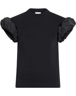 Patou Faille-Sleeves T-Shirt - Black