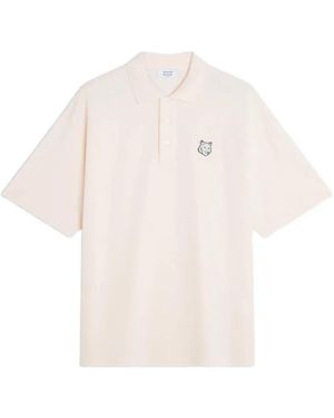 Maison Kitsuné Embroidered Polo Shirt - White