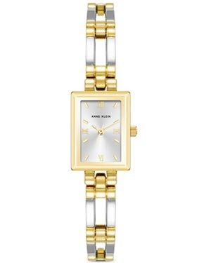Anne Klein Rectangular-Case 16Mm Watch - Metallic
