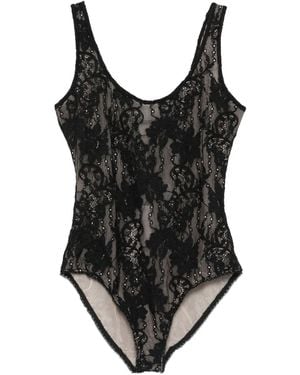 Zimmermann Floral-Lace Bodysuit - Black