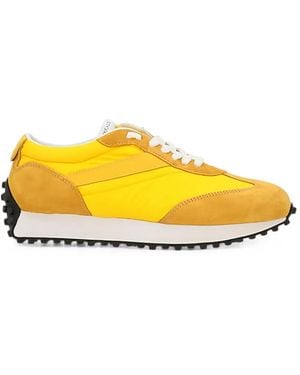 Doucal's Paneled Lace-Up Sneakers - Yellow