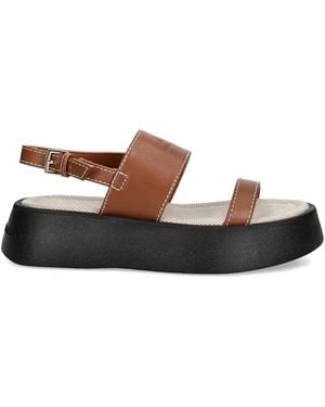 ARMANI EXCHANGE Buckled Platform Sandals - Brown