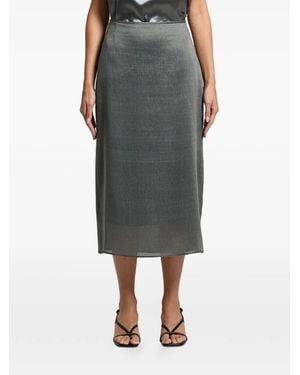 Peserico Side-Slit Midi Skirt - Black