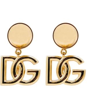 Dolce & Gabbana Orecchini Con Logo Dg - Metallizzato