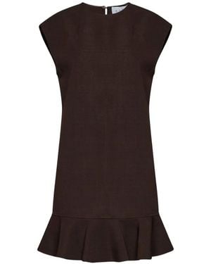 Kaos Ruffled Sleeveless Mini Dress - Brown