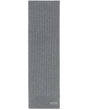 Gucci Ribbed Logo-Detail Scarf - Grijs