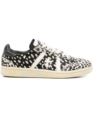 Premiata Logo-Patch Trainers - Black