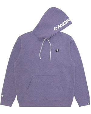 Aape By A Bathing Ape Logo-Detail Long-Sleeves Hoodie - Purple