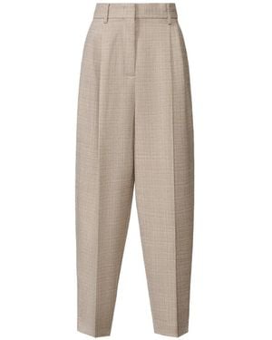 Fabiana Filippi Pleated Check-Pattern Pants - White