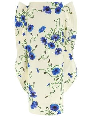Stella McCartney Floral Ruffled Midi Skirt - White