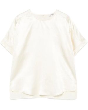 Jonathan Simkhai Blouse En Satin À Manches Courtes - Blanc