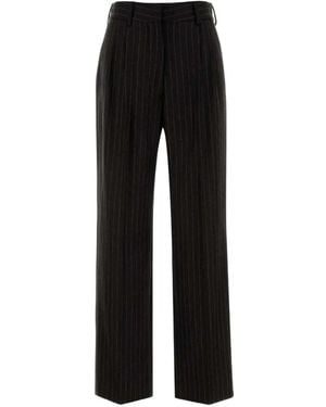 Blazé Milano Lady Maud Fox Pinstriped Tailored Trousers - Black