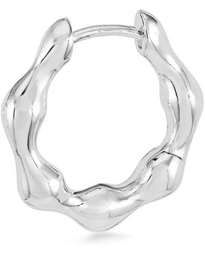 Dower & Hall Pendiente De Aro Waterfall Con Bisagra - Blanco