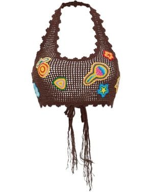 CASABLANCA Crochet Top - Brown