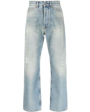 Palm Angels Distressed Straight-leg Jeans - Blue