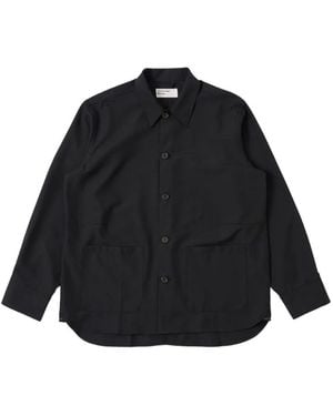 Universal Works Patch-Pocket Overshirt - Black