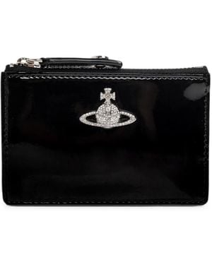 Vivienne Westwood Slim Long Crystal-Embellished Orb Card Holder - Black
