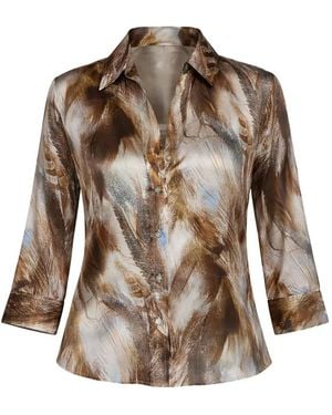 L'Agence クロップドスリーブ シャツ - ブラウン