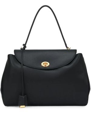 POTAMY Bolso De Hombro De Piel Con Cierre Giratorio - Negro