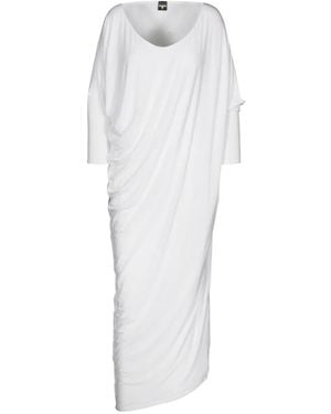 Tessitura Body Couture Draped Oversized Asymmetric Maxi Dress - White