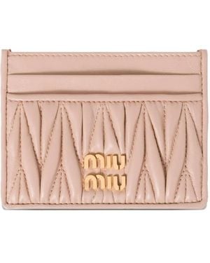 Miu Miu Tarjetero en matelassé - Rosa