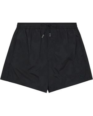 Giorgio Armani Logo-Appliqué Swim Shorts - Black