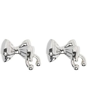 Stolen Girlfriends Club Bow Pierced Earrings - White
