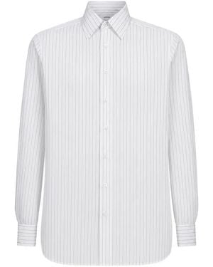 Lardini Vertical-Stripe Shirt - White