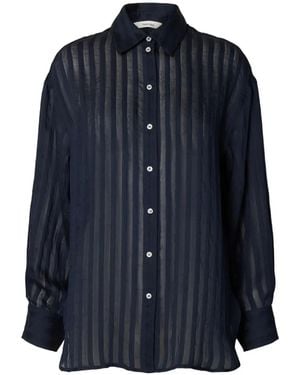 SELECTED Toran Oversized Striped Shirt - Blue