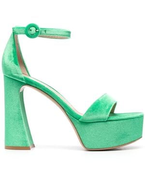 Gianvito Rossi Holly 125Mm Chenille Sandals - Green