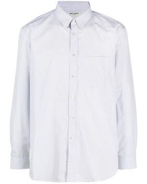 Saint Laurent Gestreiftes Hemd - Weiß