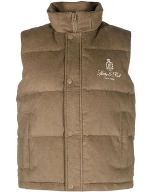 Sporty & Rich Vendome Corduroy Puffer Vest - Brown
