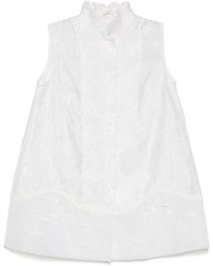 Shiatzy Chen Weste Aus Jacquard Mit Mandarinkragen - Weiß