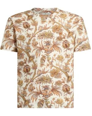 Etro Cotton-Jersey T-Shirt With Floral Paisley-Motif - White