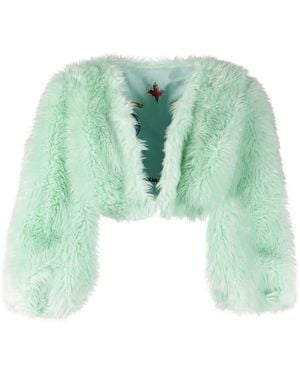 DSquared² Faux-Fur Cropped Jacket - Green