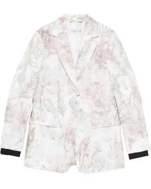 Max Mara Blazer À Fleurs Imprimées - White
