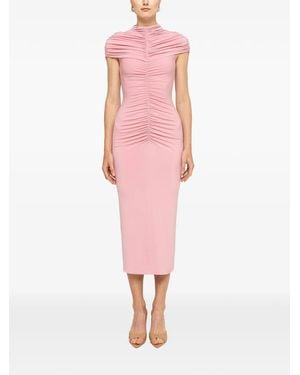 Nissa Ruched Midi Dress - Pink