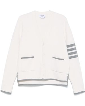 Thom Browne 4 Bar Stripe Cardigan - White