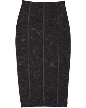 Fleur du Mal Le Strech Lace Panelled Skirt - Black