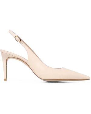 Stuart Weitzman Stuart Power Pointed-Toe Slingback Pumps - Natural