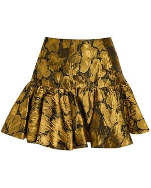 Ronny Kobo Stormi Minirock Aus Blumenjacquard - Natur