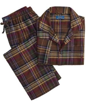 Polo Ralph Lauren Geruite Flanellen Slaapset - Bruin