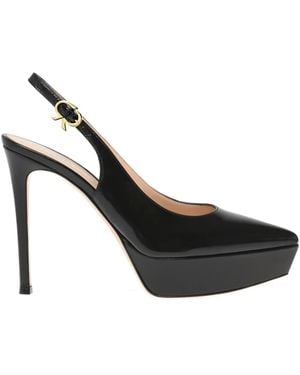 Gianvito Rossi 85mm Dasha Platform Sling Pumps - ブラック