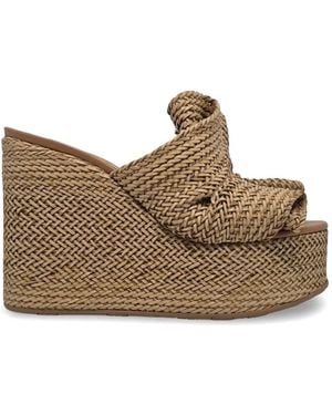 Casadei Woven Wedge Heeled Sandals - Brown